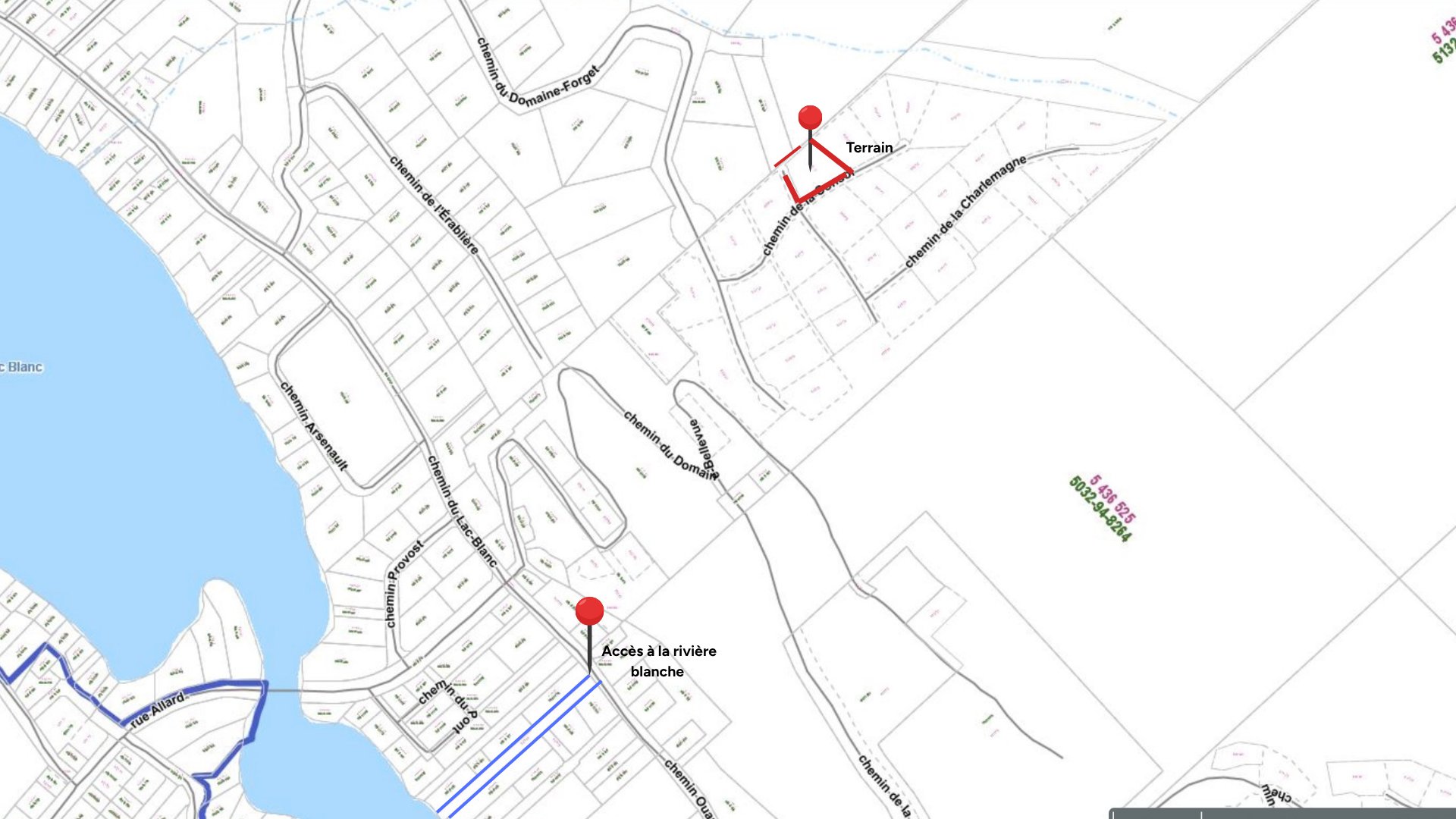 Accès au plan d'eau